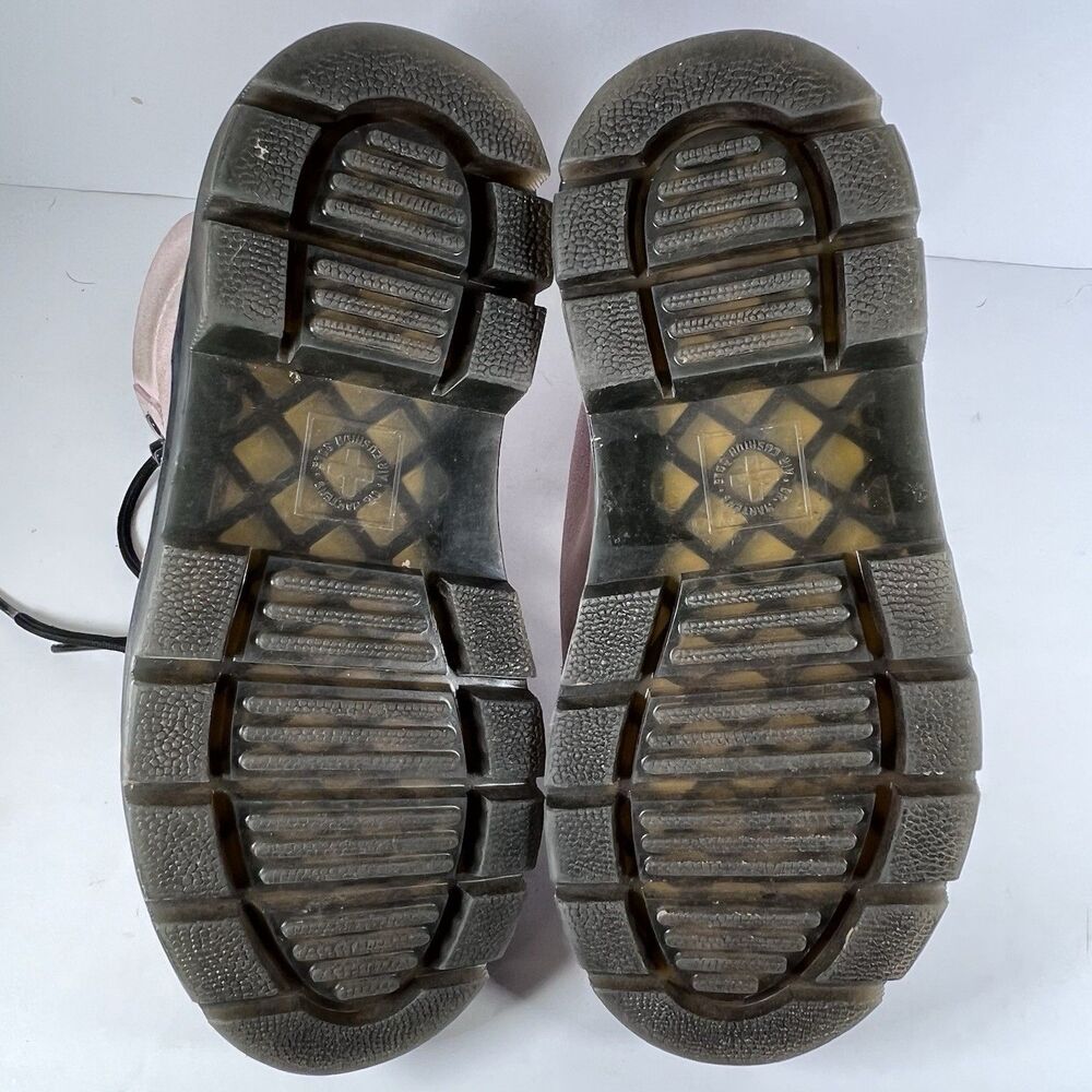 Dr Doc Martens Combs Pink Suede Lace Up Combat Style Hiking Boots Women's Size 6 - Picture 7 of 8